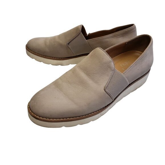 Franco Sarto Hailie 2 Womens Shoes Loafer Size 7.5 Tan Taupe Cream Pre-Owned - Picture 2 of 13